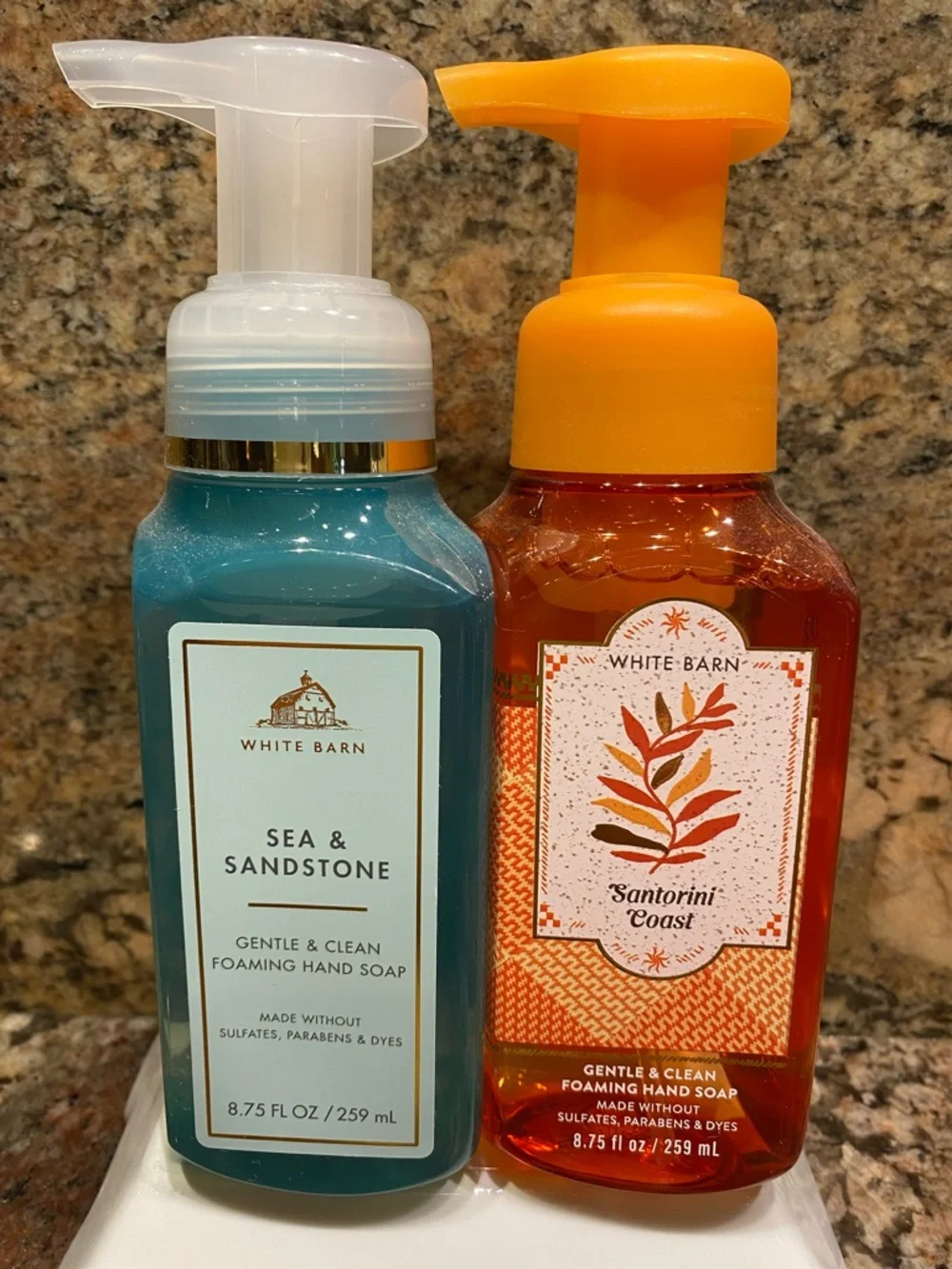 1)-SEA & SANDSTONE, 1)-SANTORINI COAST by B&BW, Foam Hand Soaps, 8.75-fl oz, NWT